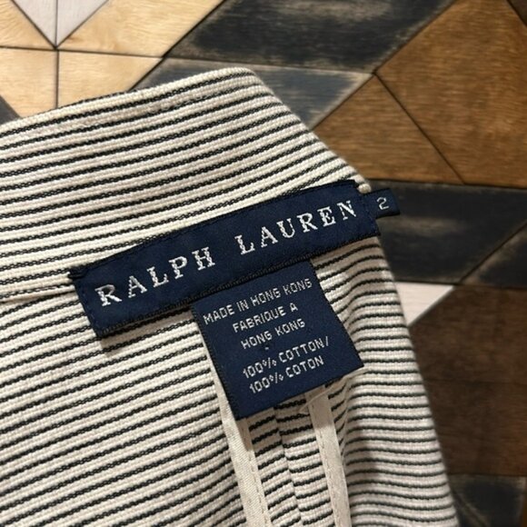 Ralph Lauren Cotton Striped Blazer Jacket sz 2 - Picture 8 of 8